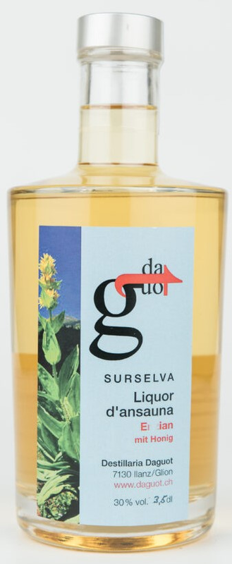 Enzian mit Honig, liquor d'ansauna 40° Destillaria Daguot