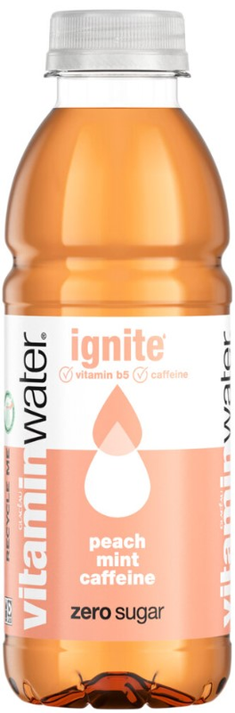 Vitaminwater Ignite Pfirsich Minze Koffein PET EW