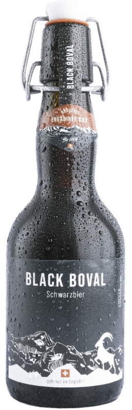 Engadiner Bier Black Boval Schwarzbier Bügel